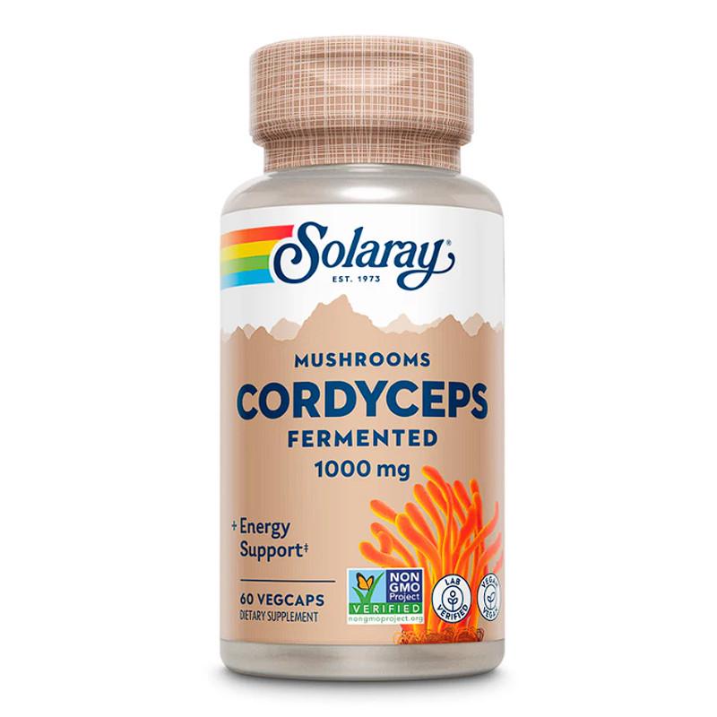 Кордицепс Solaray Cordyceps Mushroom Fermented 1000 mg 60 вега-капс. (22943-01)