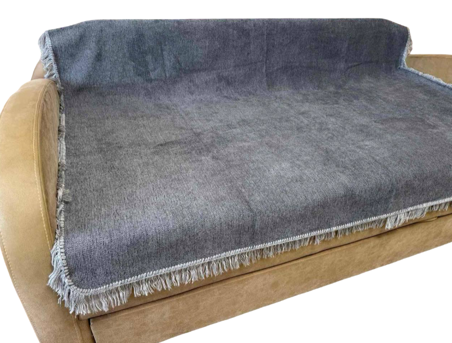 Покрывало в современном полуторном стиле 150х200 см и накидки 70х150 см 2 шт. Серый (П4К-gobelen-new-008-05)