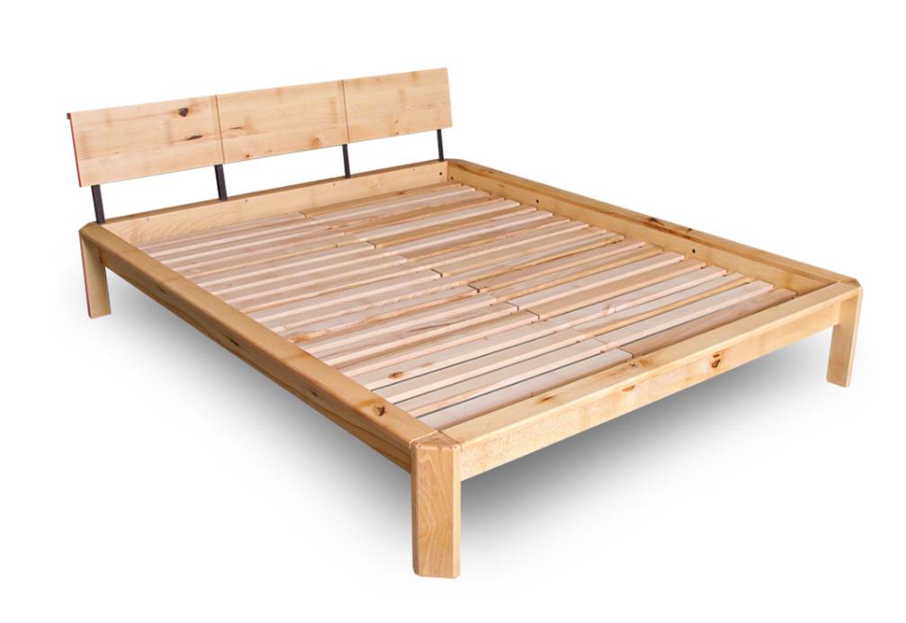 Кровать двуспальная из массива дерева бук Woodman Loft 140х200 см без матраса Без покрытия