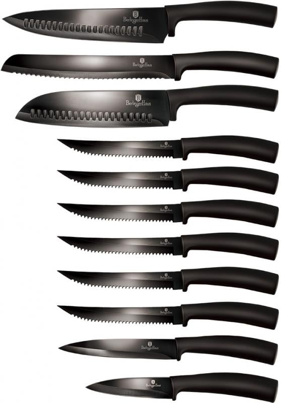 Набор кухонных ножей Berlinger Haus Black Silver 11 пр. с антибактериальным покрытием (BH-2608)