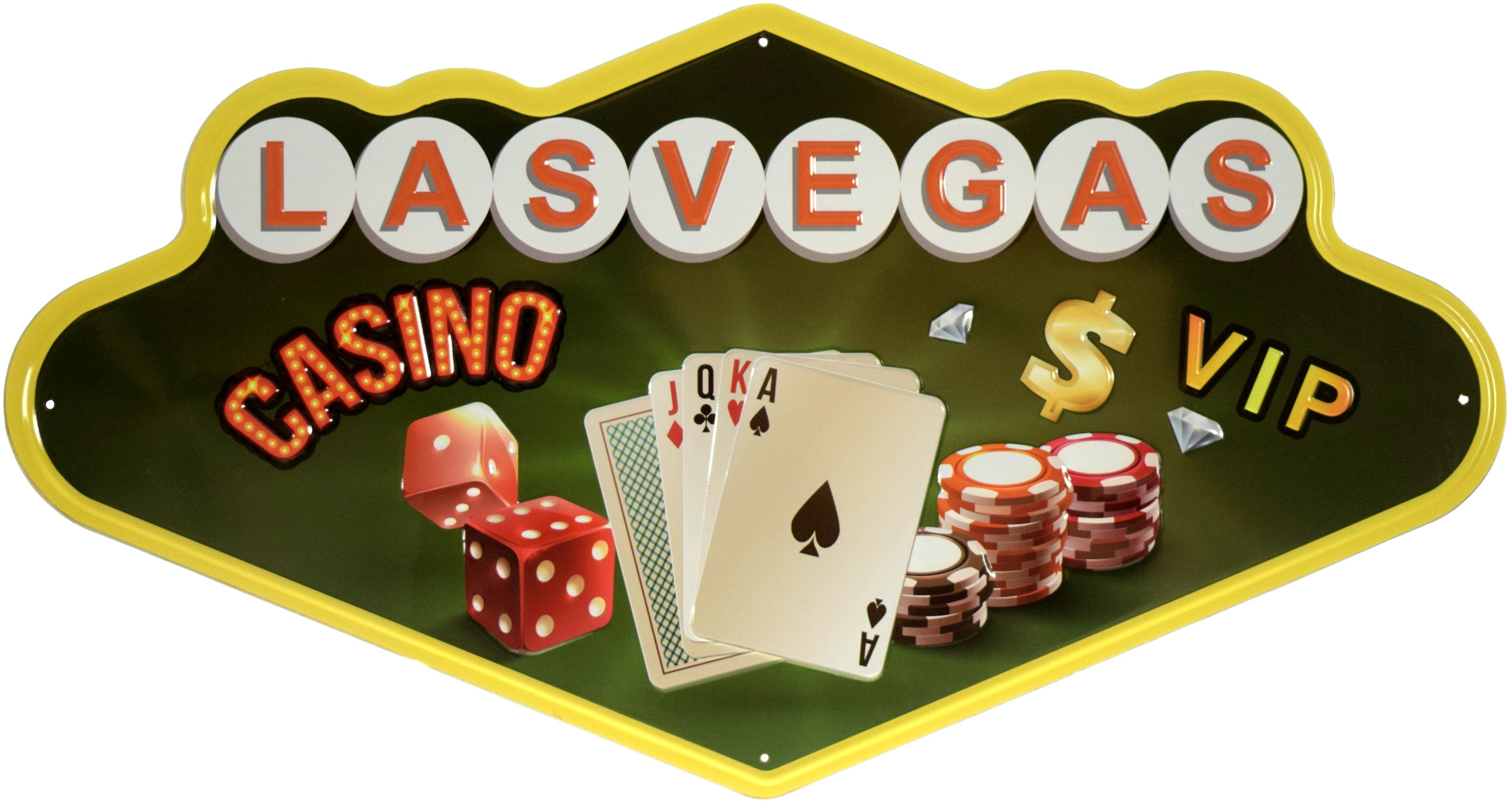 Табличка металева "Las Vegas Casino" 26х49 см (ms-104190)