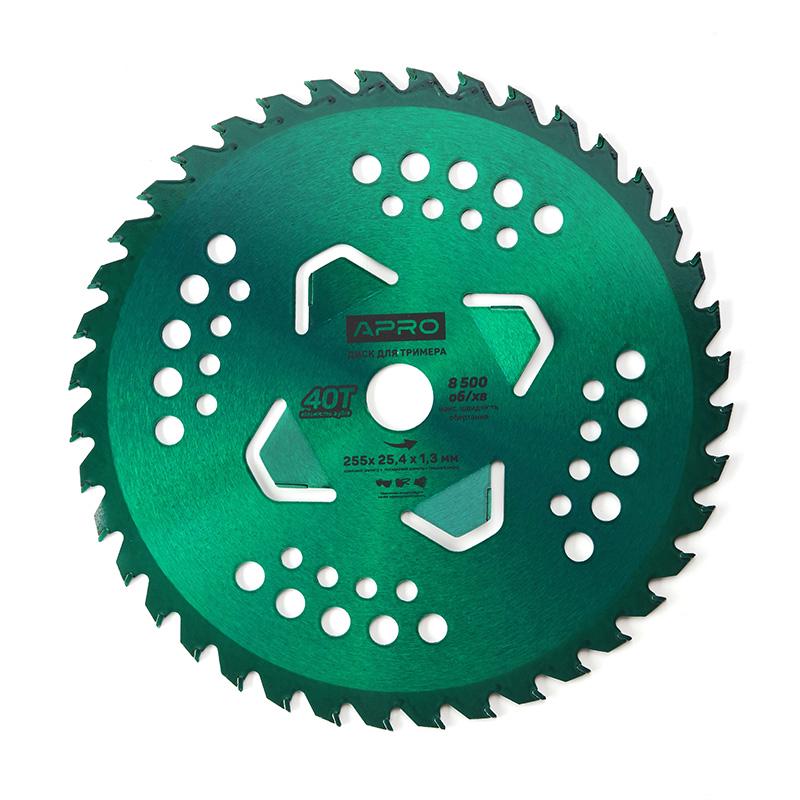 Диск для триммера Apro с твердосплавными напайками 40Т 4 лепестка для густой травы (830802)