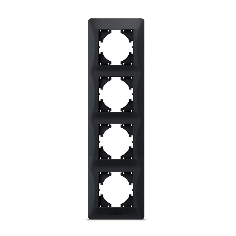 Рамка Videx BINERA 4-постовая вертикальная Черный графит (12593)