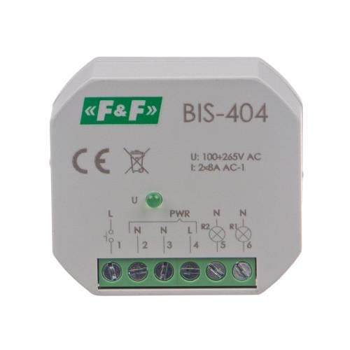 Реле импульсное F&F BIS-404 165-265 В AC 2x8 A (00000062686)