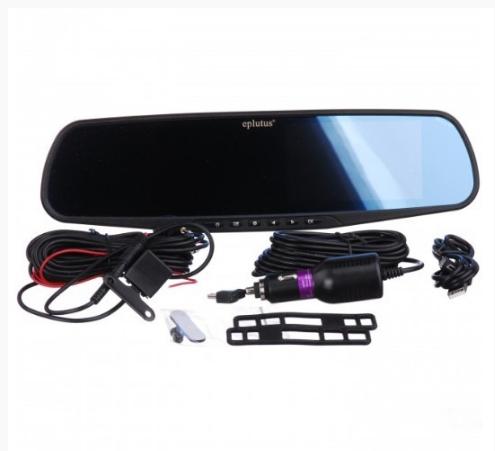 Видеорегистратор Eplutus D10 с камерой заднего вида и сенсорным экраном 4,5"