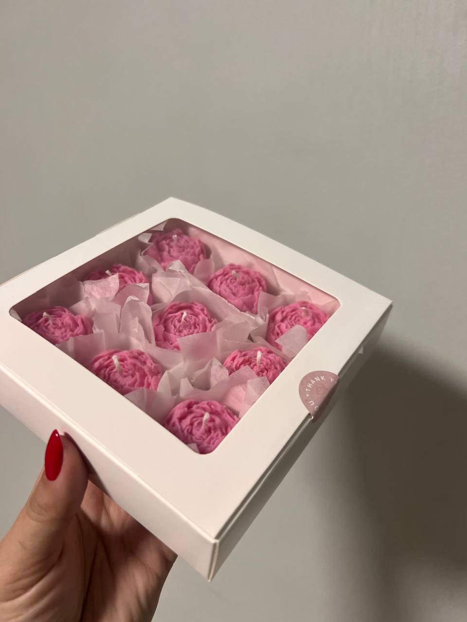 Набор свечей пионов Веричный променад Розовый аромат (28458715)