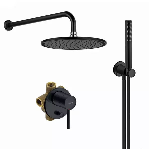Душевая система скрытого монтажа Kludi Bozz 387363976 7в1 Черный матовый (35624039)