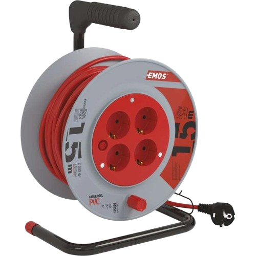 Мережевий подовжувач на котушці Emos P19515 Червоний (29079310)