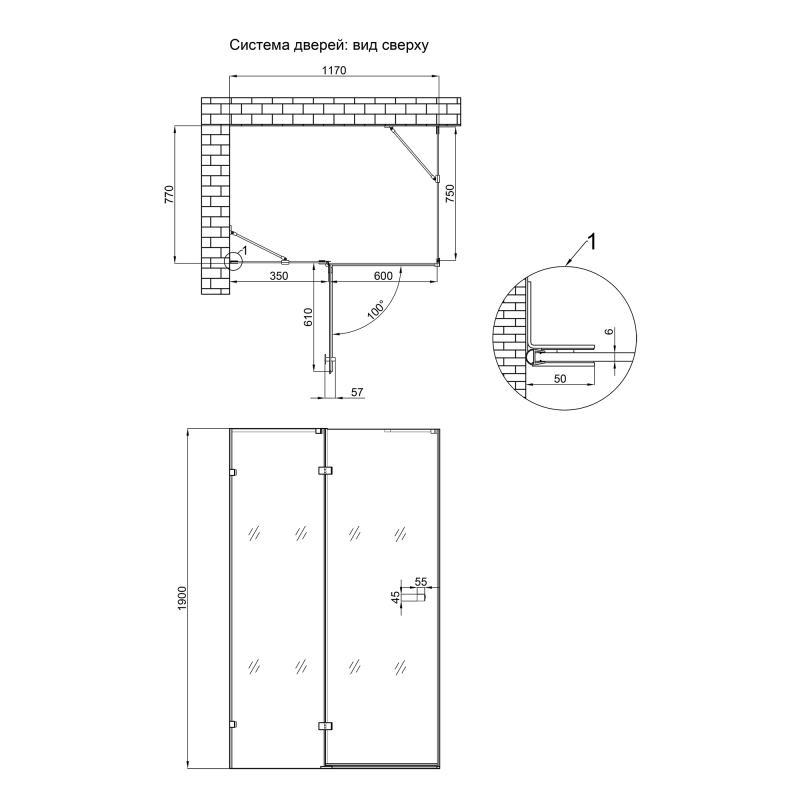 Душова кабіна Q-tap Capricorn CRM10128RC6 Clear CalcLess без піддону 120x80 см (FRRS00045263) - фото 2