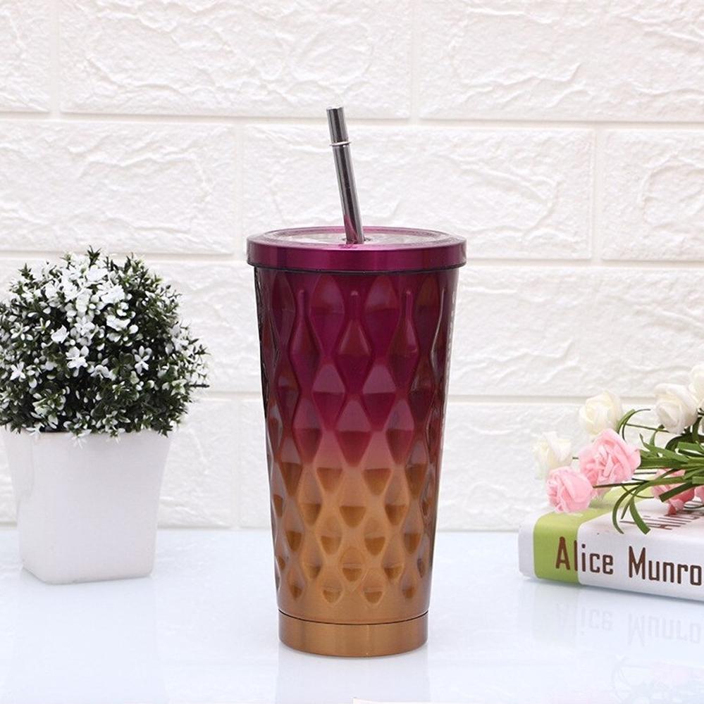 Стакан металлический с крышкой и трубочкой Найт-лайф 550 мл Розовый - фото 3 Стакан металлический с крышкой и трубочкой Найт-лайф 550 мл Розовый - фото 3