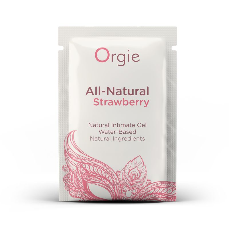 Пробник лубрикант на водной основе со вкусом клубники All Natural Strawberry 2 мл