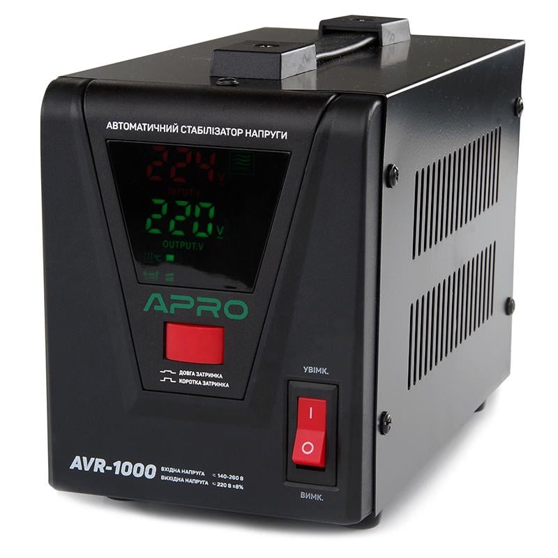 Стабілізатор напруги релейний Apro AVR-1000 800 Вт (81436/852010) - фото 2