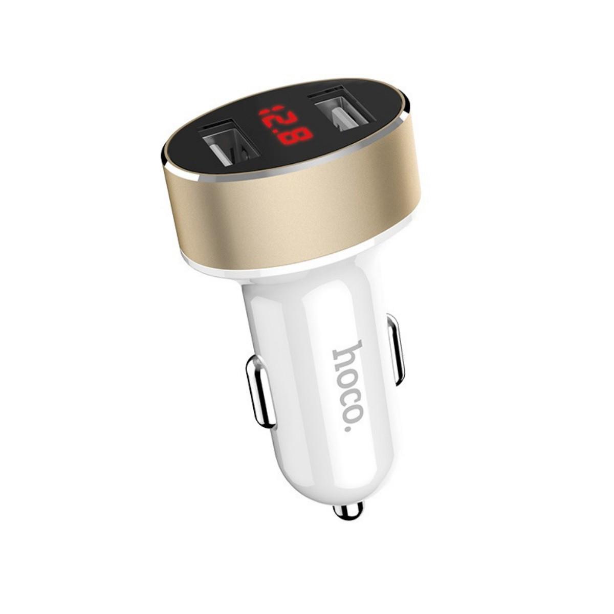 Зарядка для авто Hoco Z26 high praise dual port car charger with digital display 2USB 2.1 A White Зарядка для авто Hoco Z26 high praise dual port car charger with digital display 2USB 2.1 A White