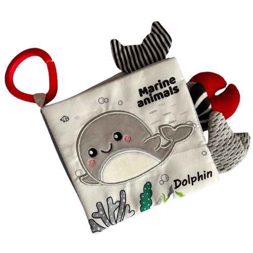 Развивающая тактильная книга Морские животные Хватай за хвост с шуршалкой и пищалкой (270) Развивающая тактильная книга Морские животные Хватай за хвост с шуршалкой и пищалкой (270)