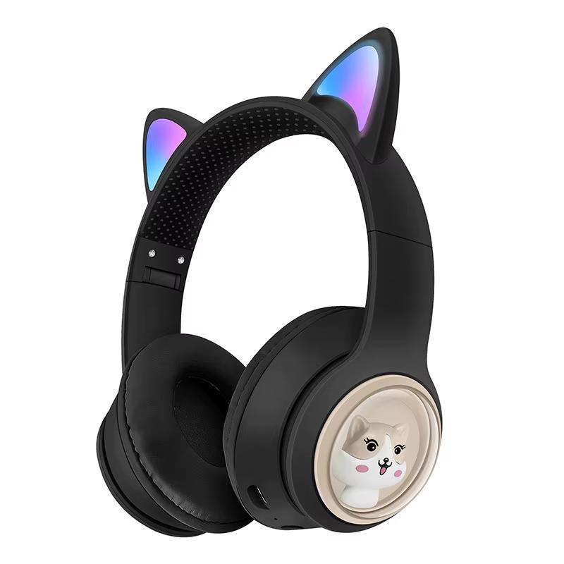Наушники детские AZK 01 Bluetooth RGB с микрофоном Черный (26389437)