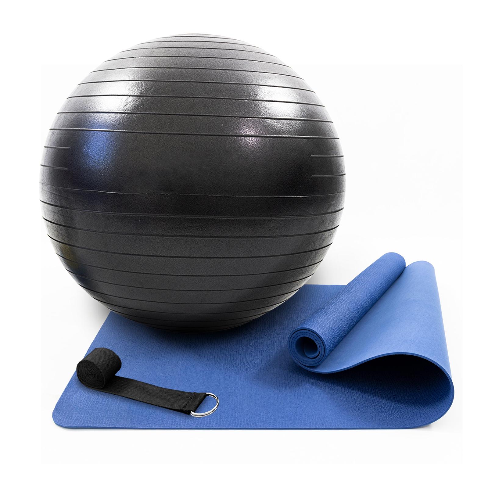 Килимок для йоги та фітнесу OSPORT Set 96 фітбол 75 см та ременем для розтяжки та йоги Синьо-чорний (n-0126) - фото 1 Килимок для йоги та фітнесу OSPORT Set 96 фітбол 75 см та ременем для розтяжки та йоги Синьо-чорний (n-0126) - фото 1