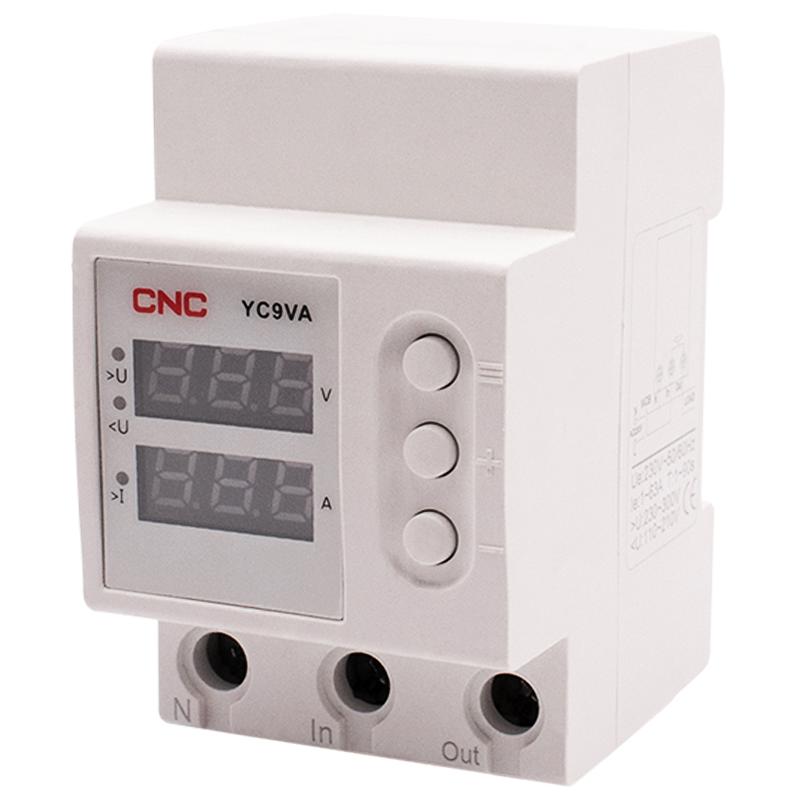 Реле контроля напряжения и тока однофазное CNC YC9VA тока 63А (Б00043178)