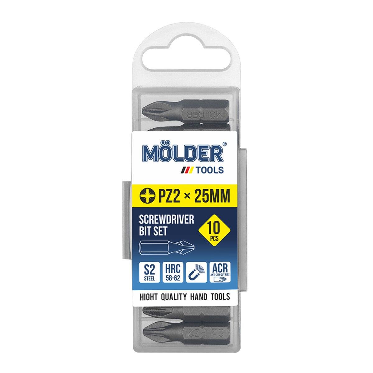 Набор битов Molder PZ2x25 мм 10 шт. - фото 1 Набор битов Molder PZ2x25 мм 10 шт. - фото 1