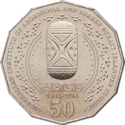 Коллекционная монета Австралия 50 центов 2014 50 лет Институту UNC (KM#2159)