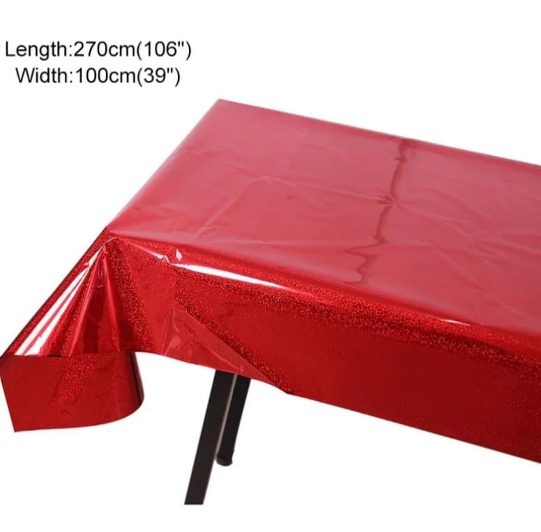 Скатерть клеенка из фольги с голограммой 270x100 см Красный (18256/2) - фото 2 Скатерть клеенка из фольги с голограммой 270x100 см Красный (18256/2) - фото 2