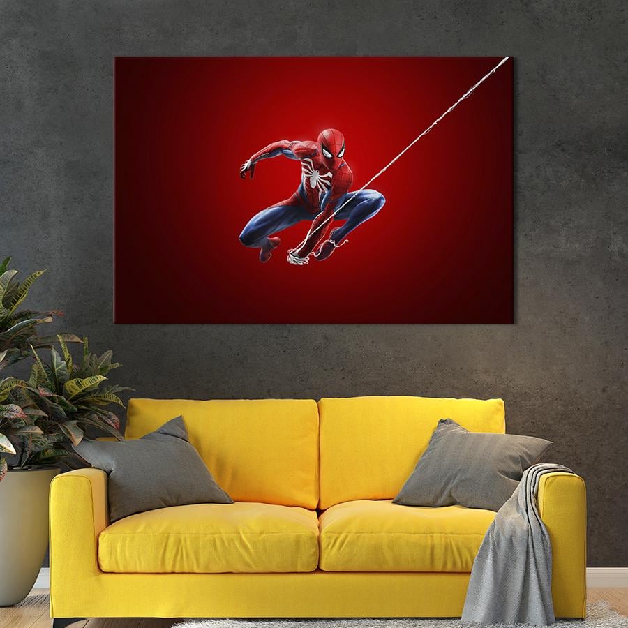 Настенный декор картина на холсте для интерьера Spider man ps4 51x34 см (672-1)