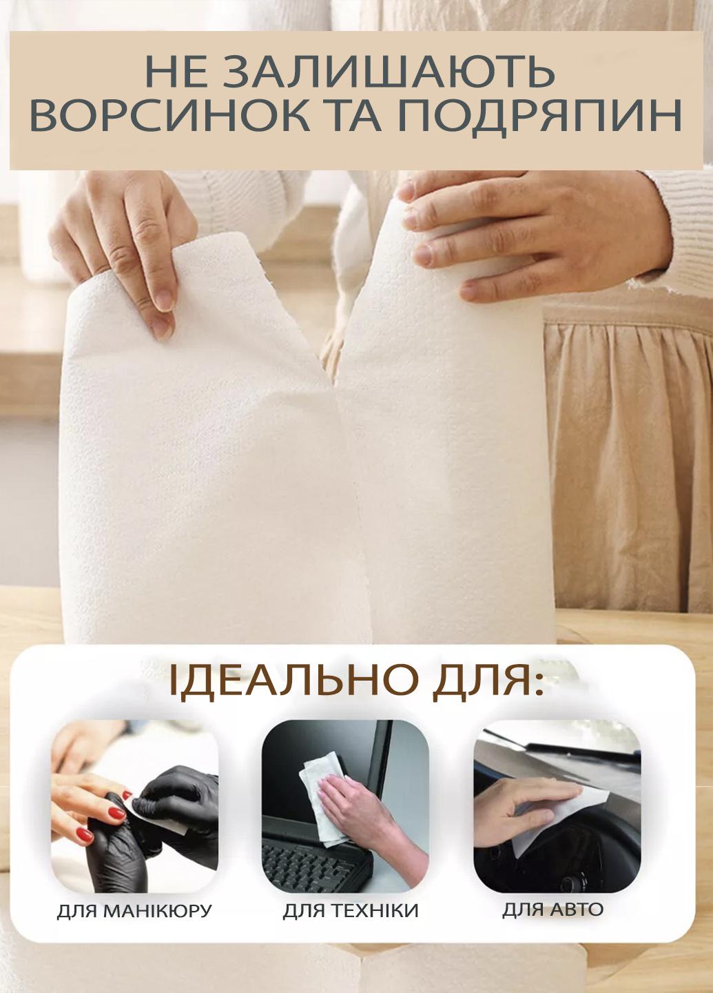 Салфетки безворсовые рулоны AND 183 многоразовые целлюлозные салфетки для уборки 20x20 см 50 шт. Белый (98311) - фото 3