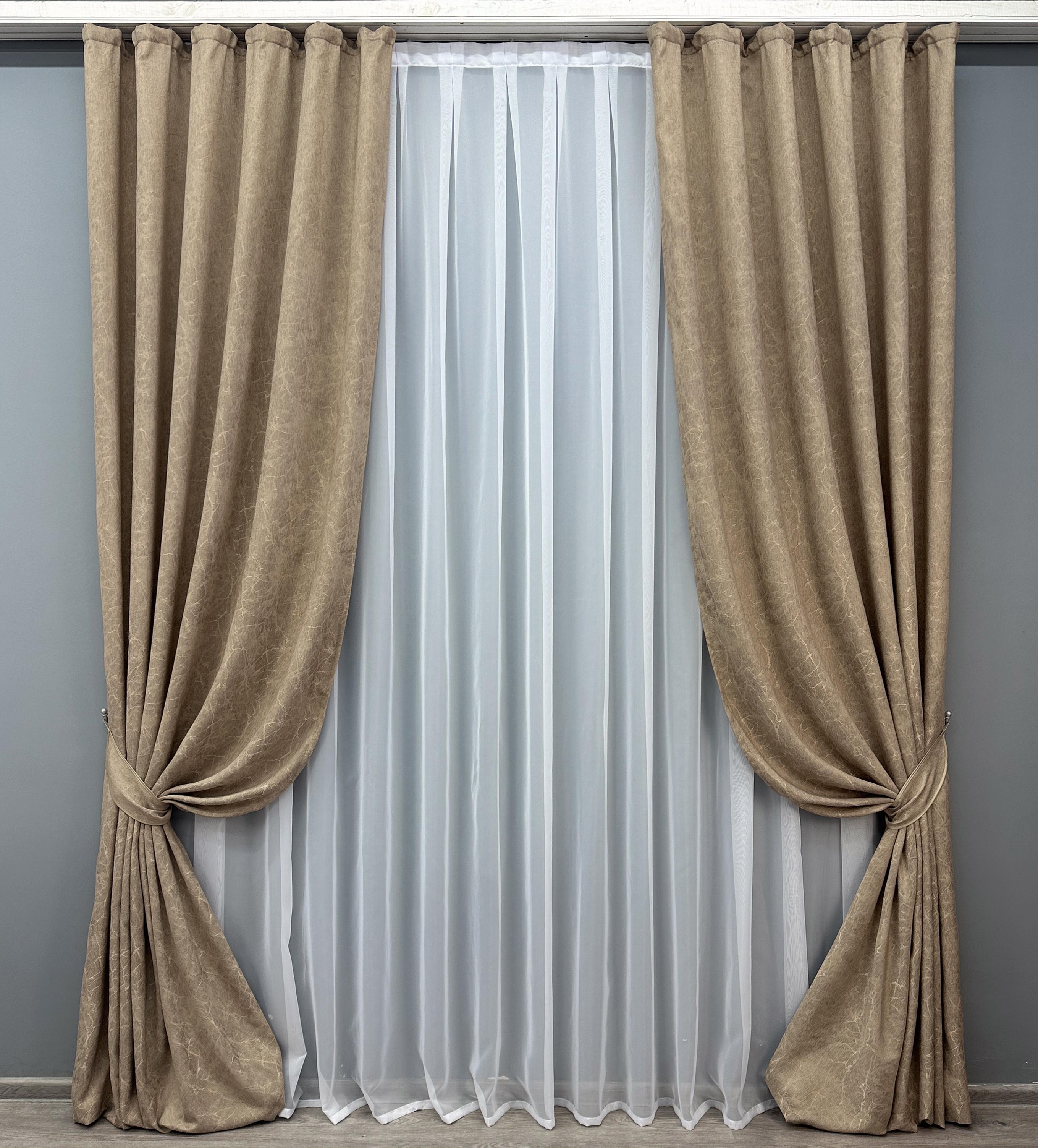 Комплект штор VR-Textil Жаккард Viva Marmo № 1778ш 150х270 см 2 шт. Капучино (33-0744)