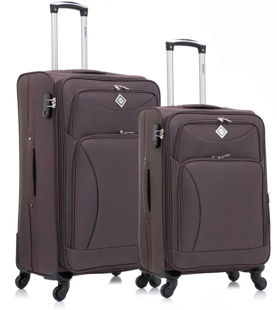 Чемоданы тканевые Bonro Tourist большой/средний 2 шт. Коричневый (5653)
