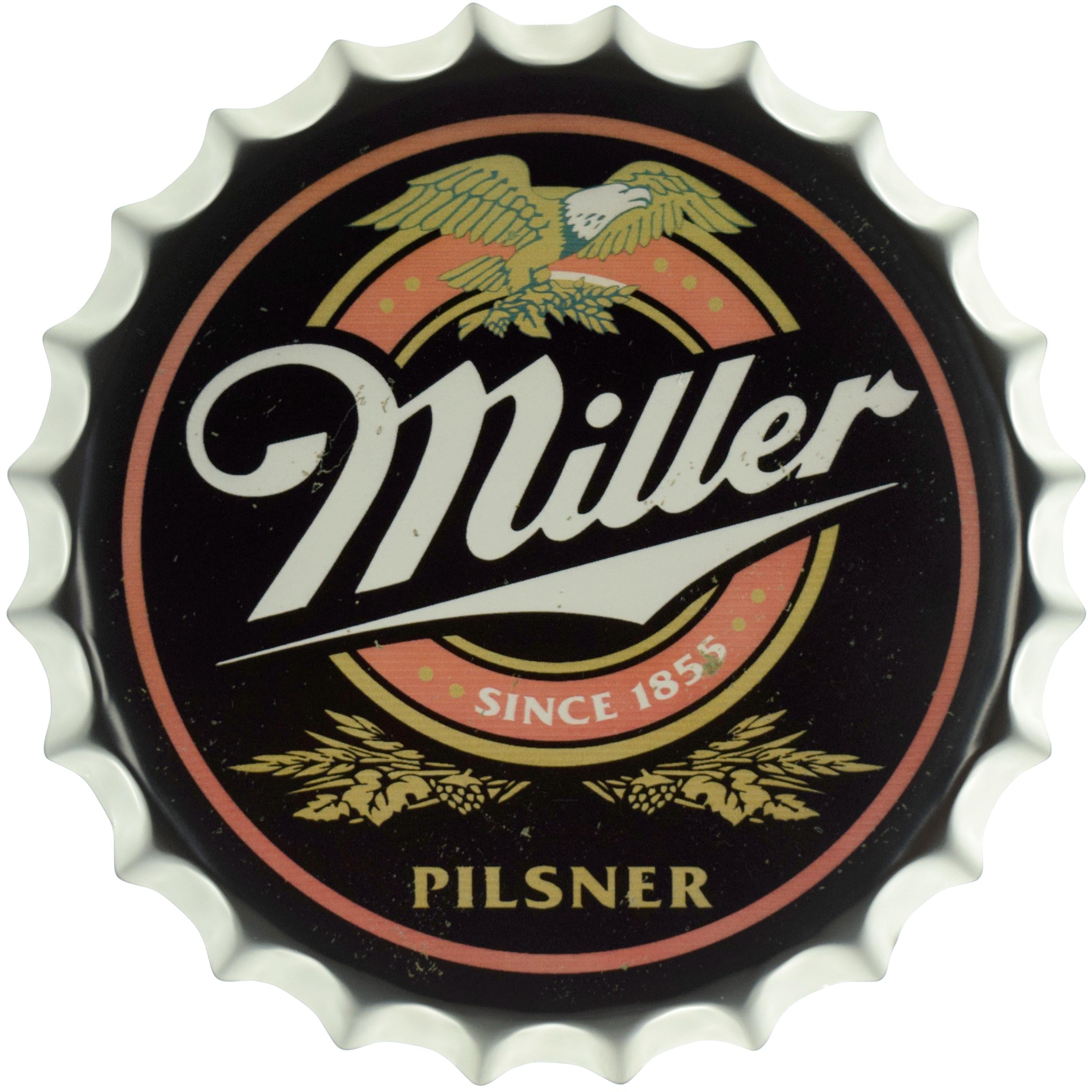 Табличка металлическая Miller Pilsner крышка 35 см