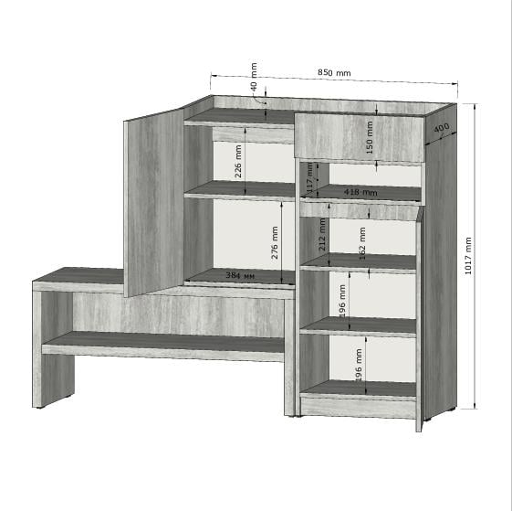 Комод в прихожую со стулом угловой 850х400х1017 мм Венге (RS-4) - фото 3 Комод в прихожую со стулом угловой 850х400х1017 мм Венге (RS-4) - фото 3