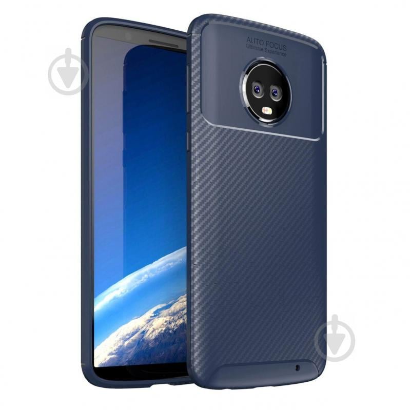 Чохол Carbon Case Motorola G6 Plus Синій (hub_AqUl86203)