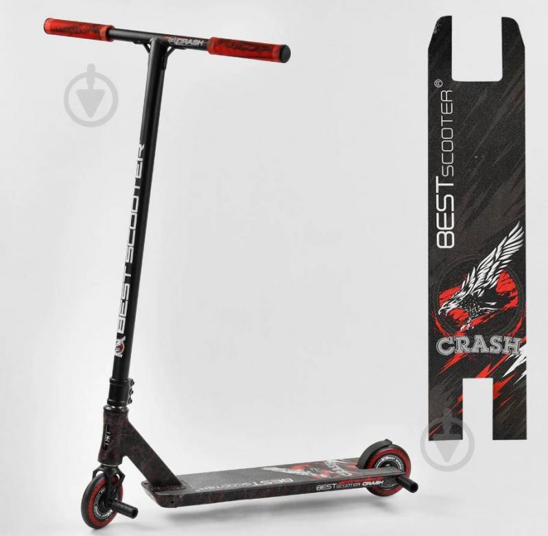 Самокат трюковый Best Scooter "CRASH" HIC-система, ПЕГИ, алюминиевый диск и дека Black/Red (102311) - фото 3