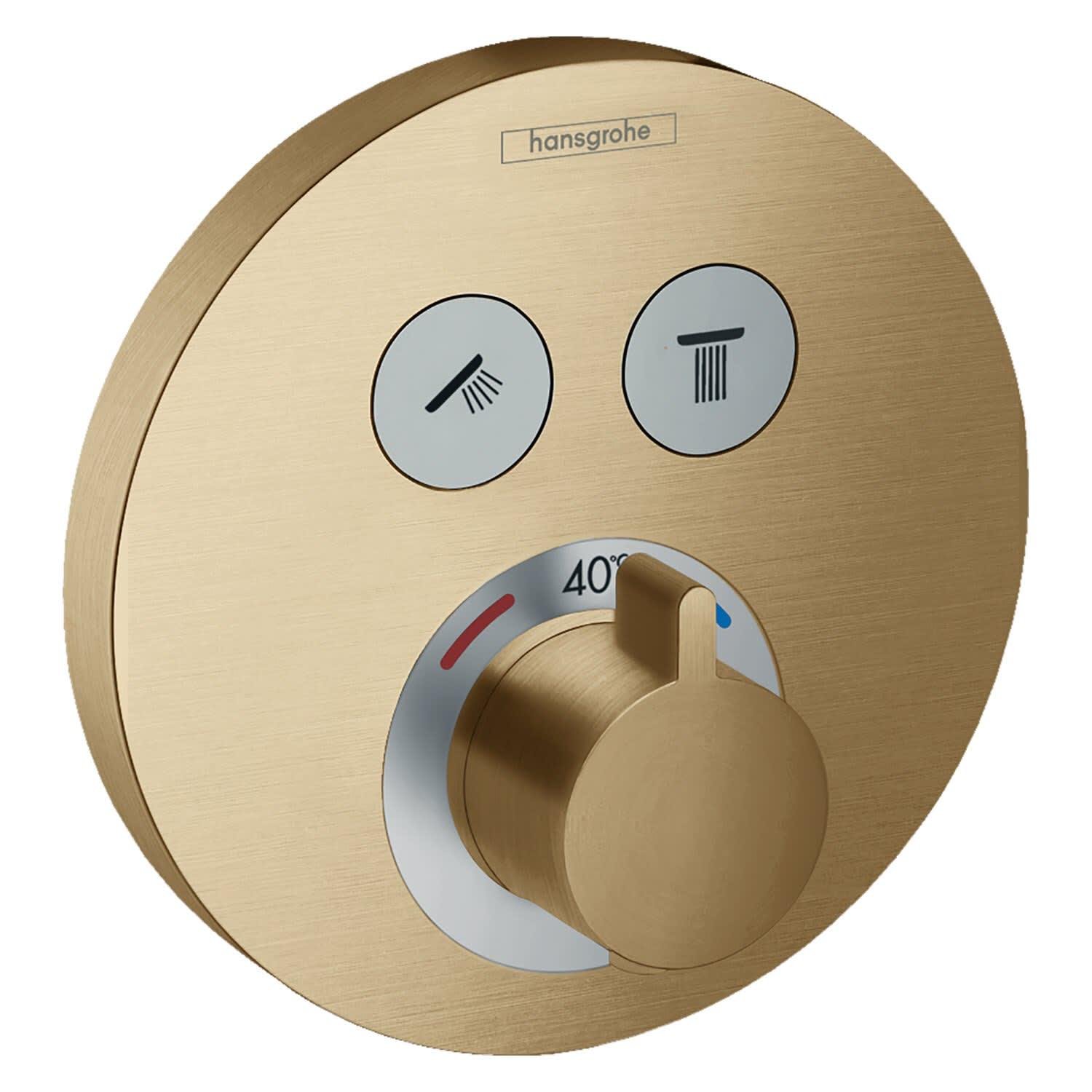 Зовнішня частина змішувача Hansgrohe ShowerSelect S 15743140 з термостатом Бронзовий (177466)