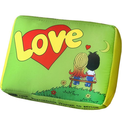 Подушка Love is зелёная 34х25х12 см (LP_L001)