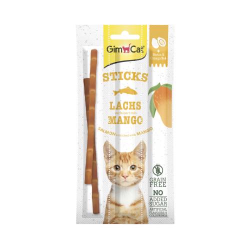 Ласощі GimCat м’ясні палички для котів з лососем та манго 3 шт. по 5 г