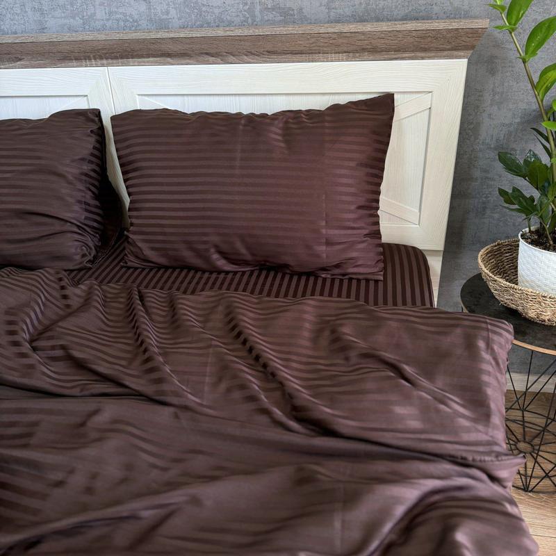 Комплект постільної білизни євро страйп мікро сатин 200x220 см (29437755)