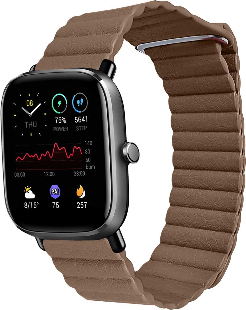 Ремешок кожаный Genis для Amazfit GTS 2 mini Brown (26505-30)