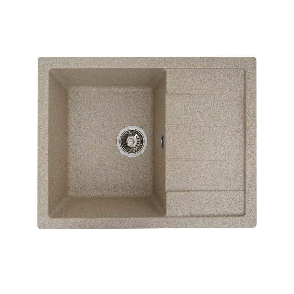 Мийка гранітна Valeso Intenso врізна прямокутна матова 650х500 мм Сафарі