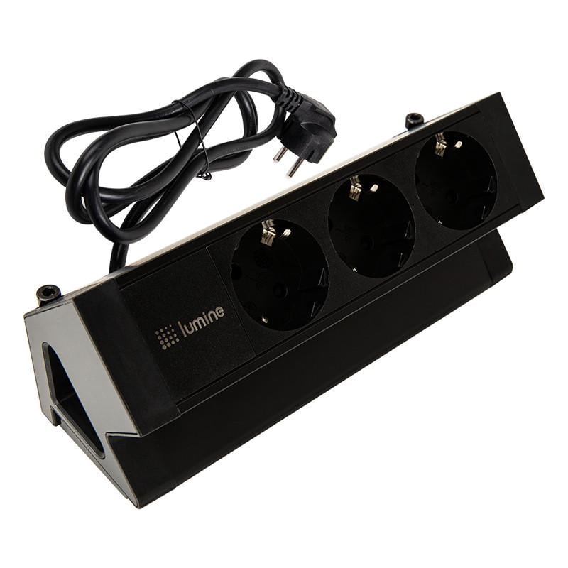 Блок розеточный накладной Lumine ORION 3 розетки Черный (171915)