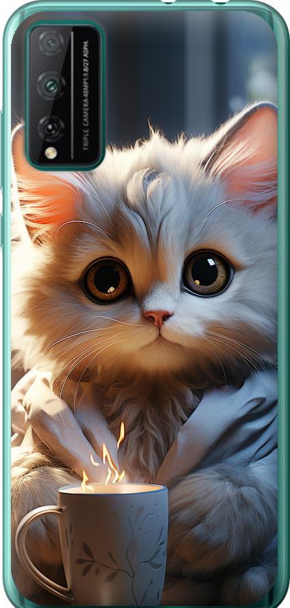 Чехол на Huawei Honor Play 4T Pro White cat (5646u-1914-42517)