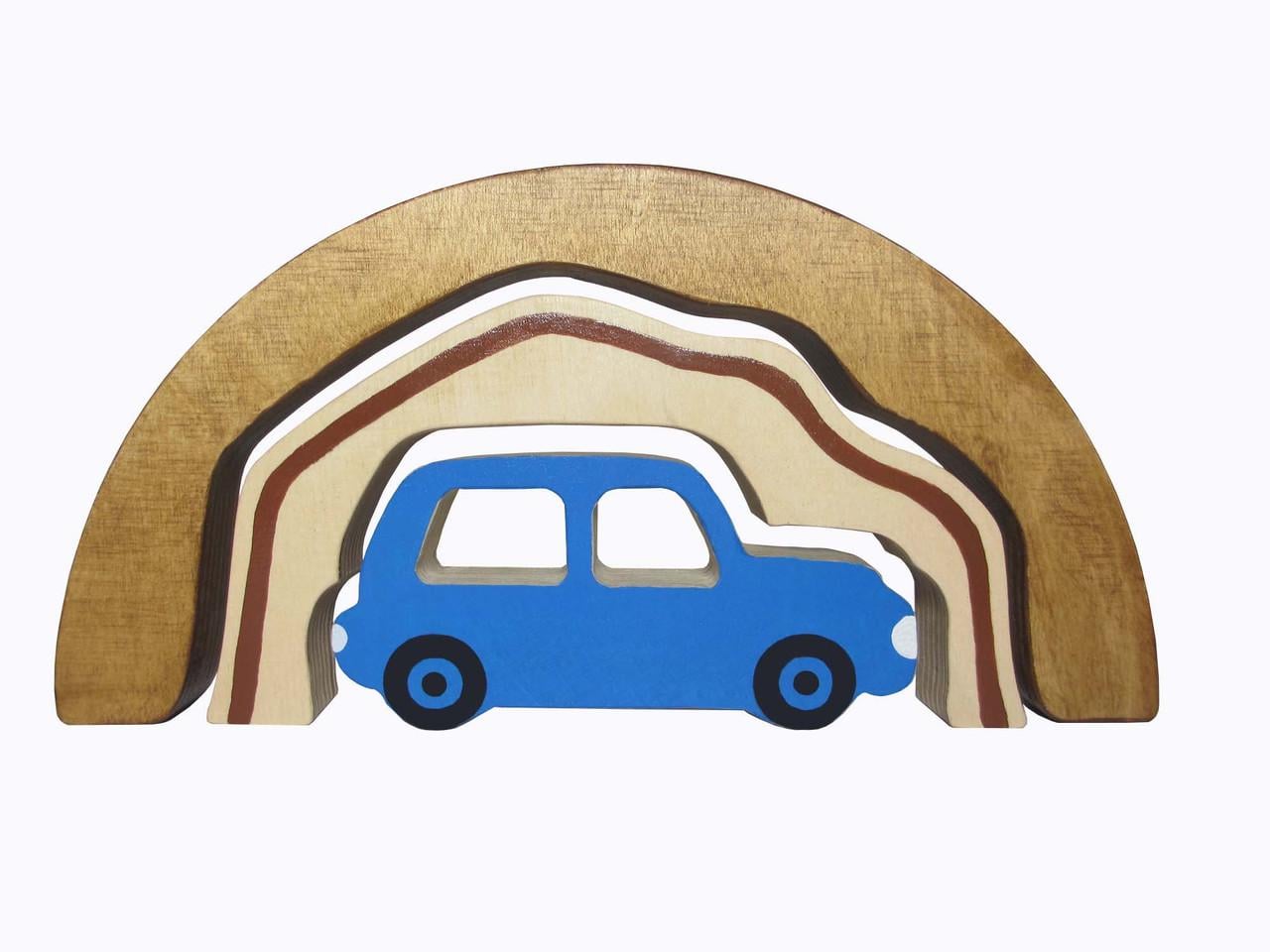 Пирамидка/пазл-вкладыш HEGA Веселые горки 2 деревянный (79)