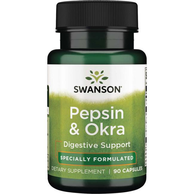 Пищеварительные ферменты Swanson Premium Pepsin & Okra 90 Caps