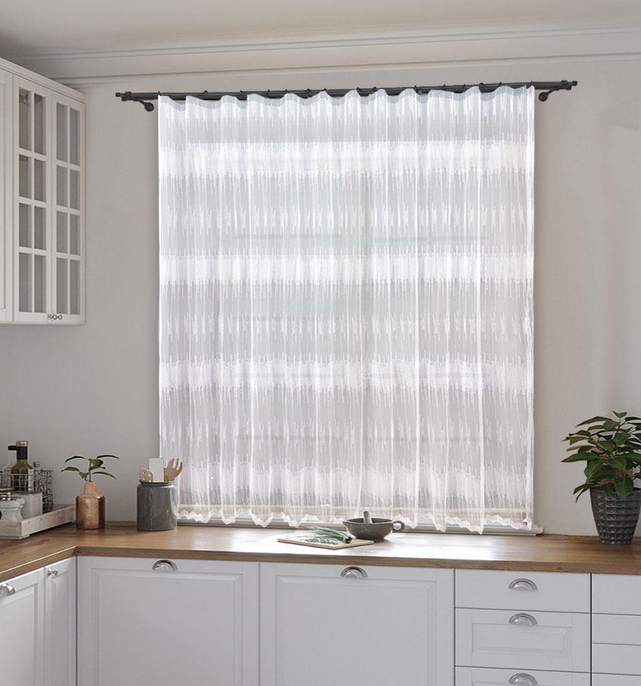 Тюль короткая Pivdenne 200х170 см 1 шт. фатин графика Белый (1002-200-170)