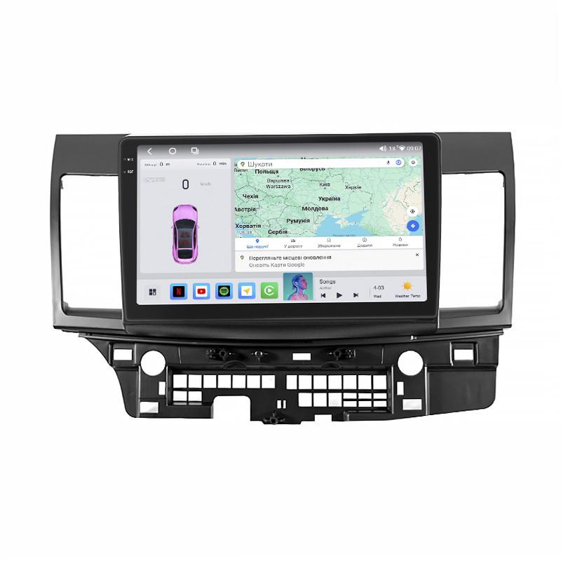Автомагнитола Lesko для Mitsubishi Lancer X Рестайлин 2 2015 10" 4/64 QLED CarPlay 4G Wi-Fi GPS 360