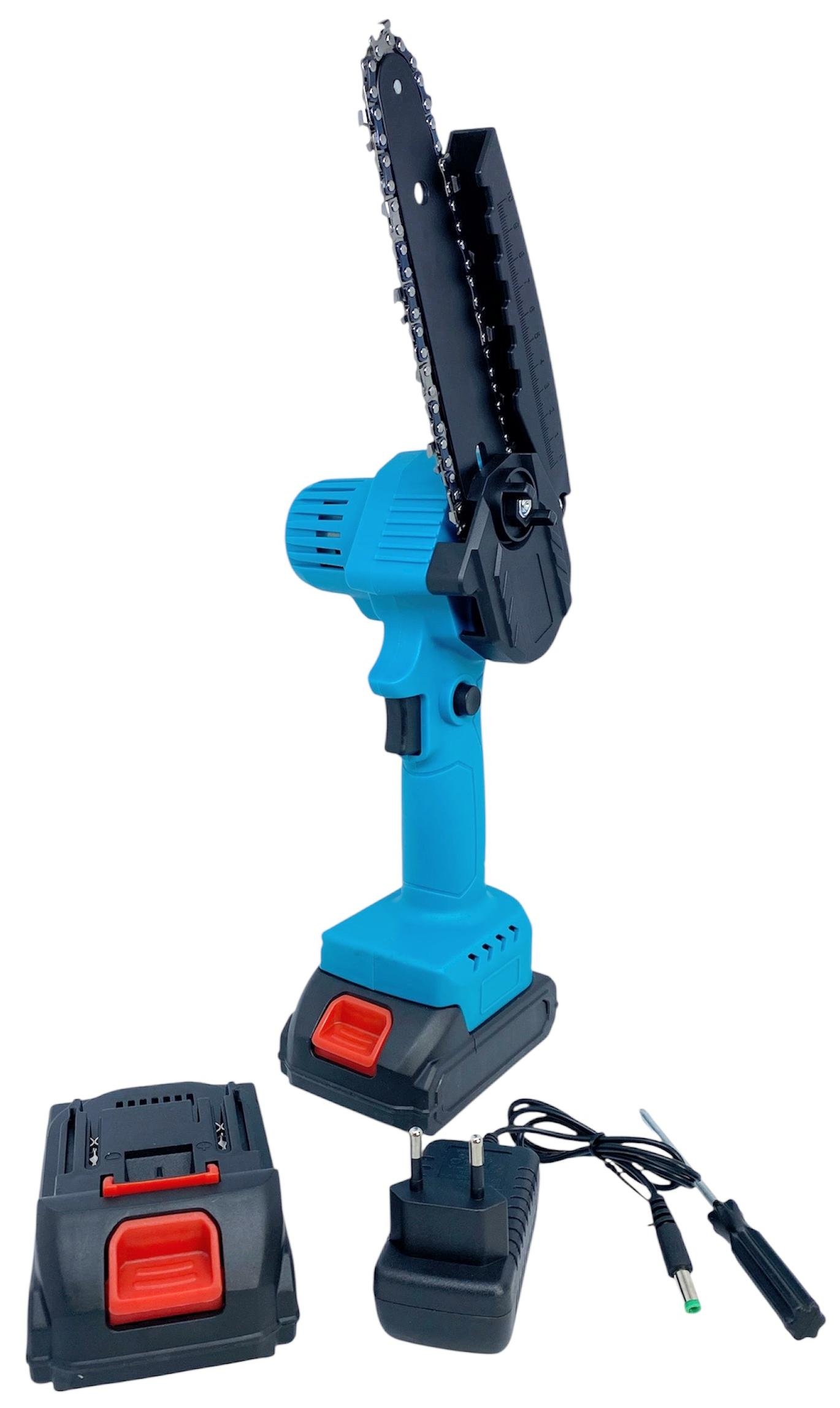 Пила электрическая цепная шина бесщеточный двигатель портативная 2 аккумулятора 15 см (28414345)