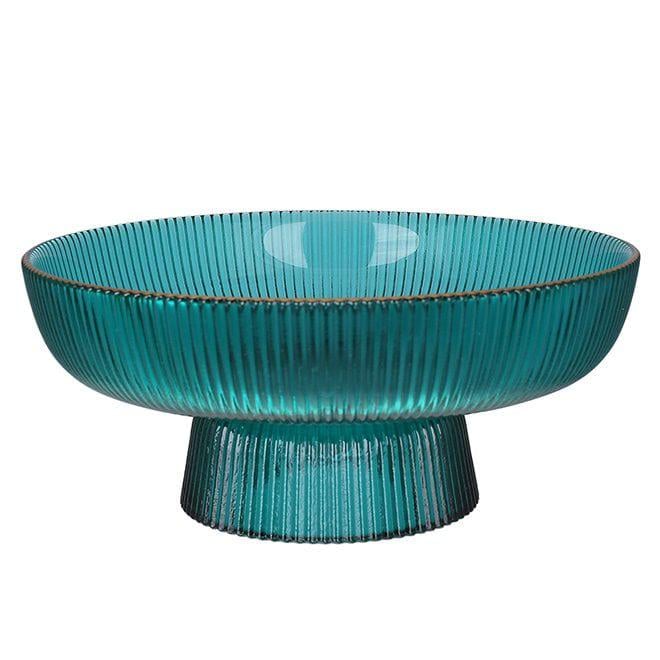 Фруктовница стеклянная Flora Scandi 26 см Изумрудный (33448)