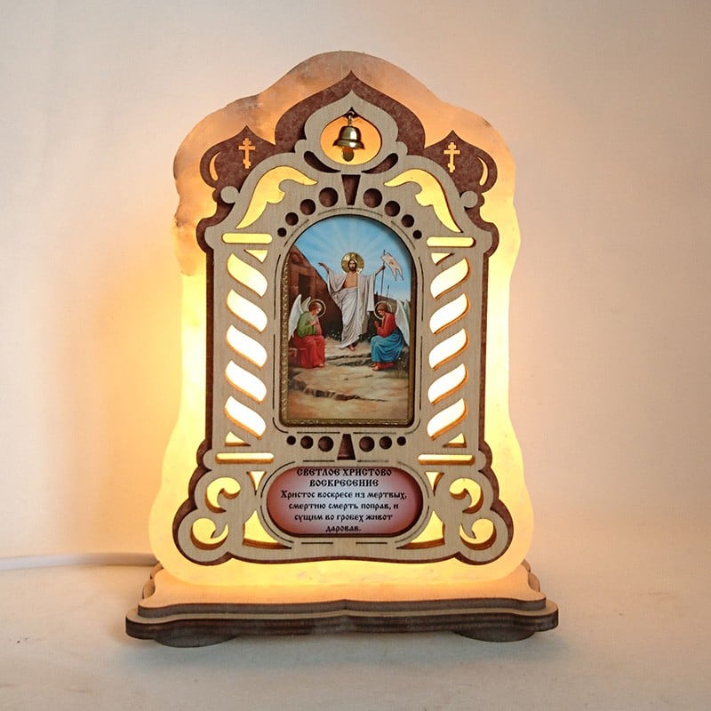 Соляна лампа Ікона велика Воскресіння Господнє жовтого підсвічування (20012) Соляна лампа Ікона велика Воскресіння Господнє жовтого підсвічування (20012)