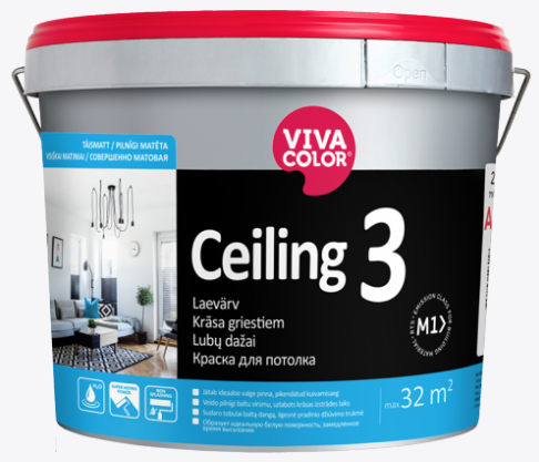 Фарба для стелі CEILING 3 База АР вододисперсійна матова 0,9 л - фото 1