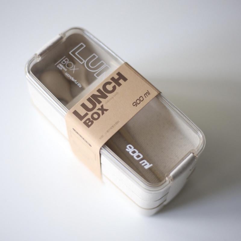 Ланч-бокс потрійний з приборами 900 мл Бежевий (00000010145) - фото 1 Ланч-бокс потрійний з приборами 900 мл Бежевий (00000010145) - фото 1