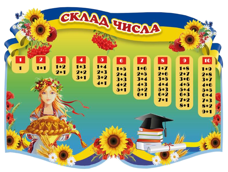 Стенд для учебных заведений "Склад Числа" из ПВХ 700х520 мм (SHR0032)
